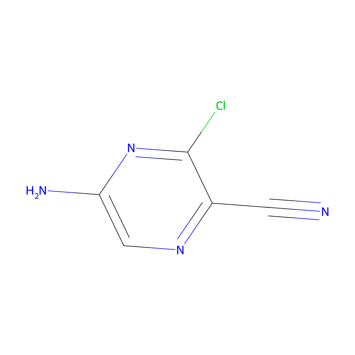 5-Amino-3-chloropyrazine-2-carbonitrile molecular structure, CAS 34617-65-7
