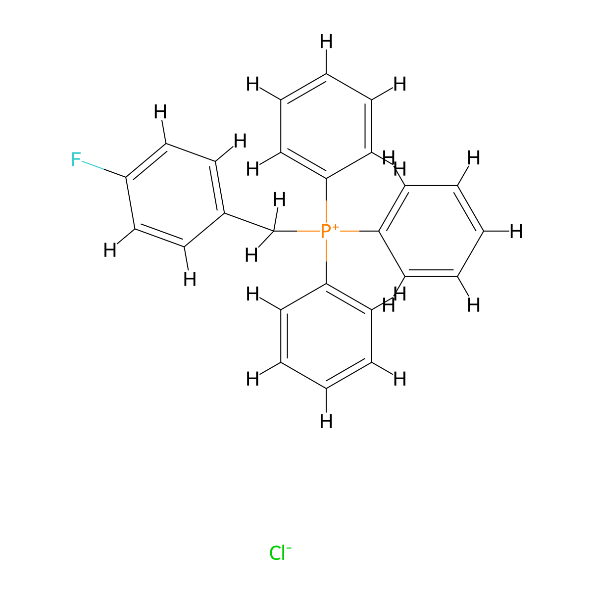 (4-Fluorobenzyl)triphenylphosphonium chloride molecular structure, CAS 3462-95-1
