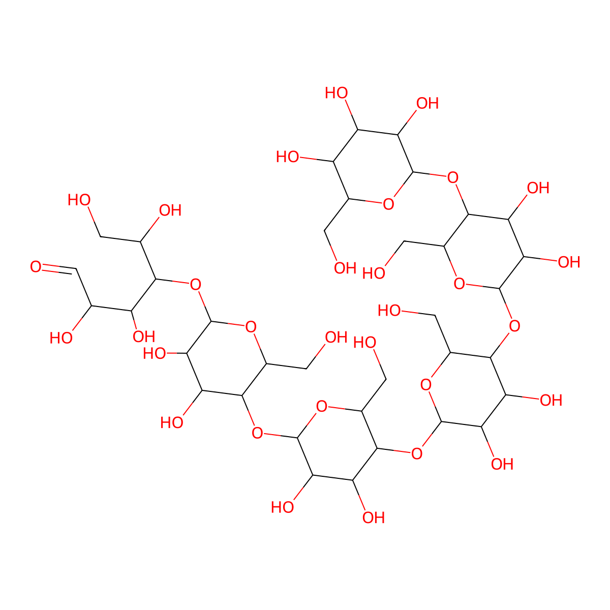 Maltohexaose molecular structure, CAS 34620-77-4
