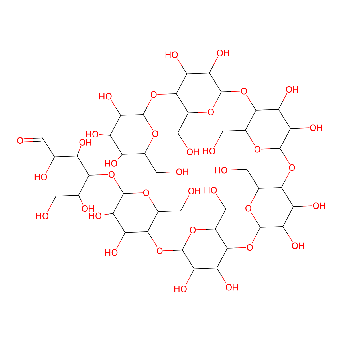 Maltoheptaose molecular structure, CAS 34620-78-5