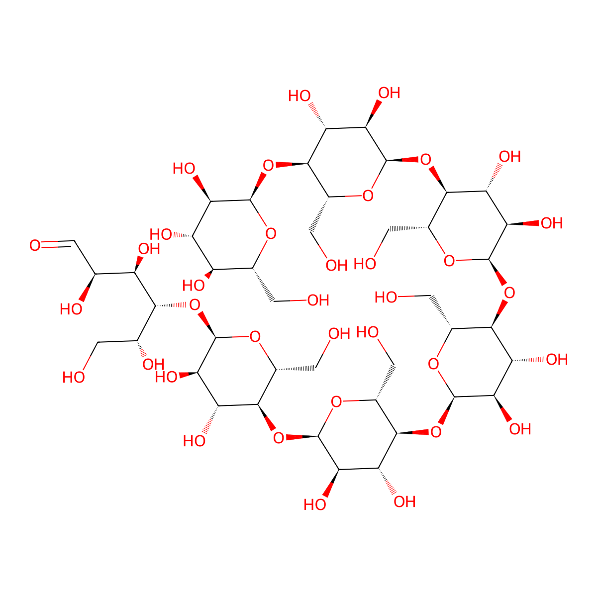 Maltoheptaose molecular structure, CAS 34620-78-5