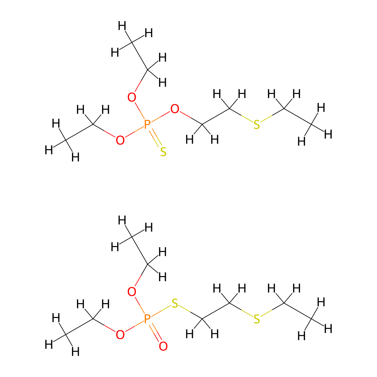 Demeton molecular structure, CAS 34624-53-8