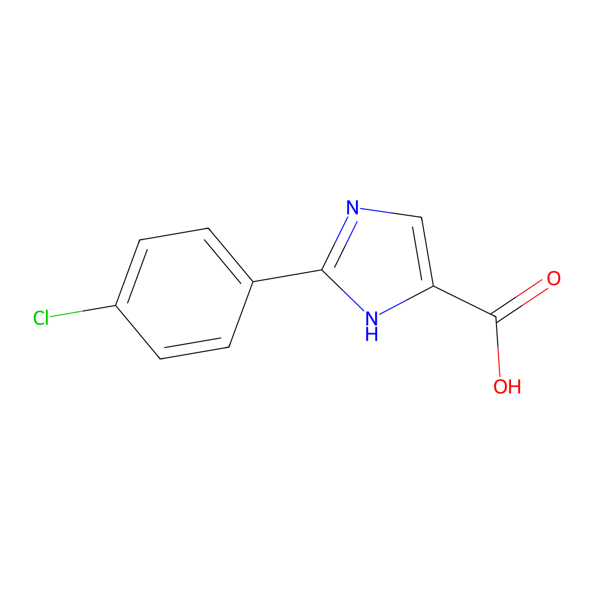 2-(4-chlorophenyl)-1H-imidazole-5-carboxylic acid molecular structure, CAS 34626-05-6