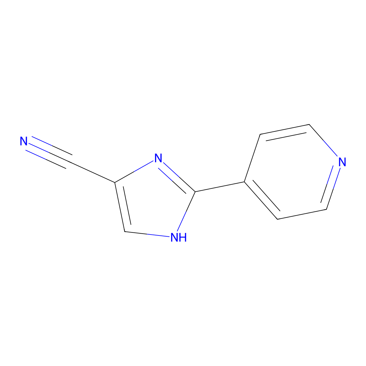 2-Pyridin-4-YL-1H-imidazole-4-carbonitrile molecular structure, CAS 34626-11-4