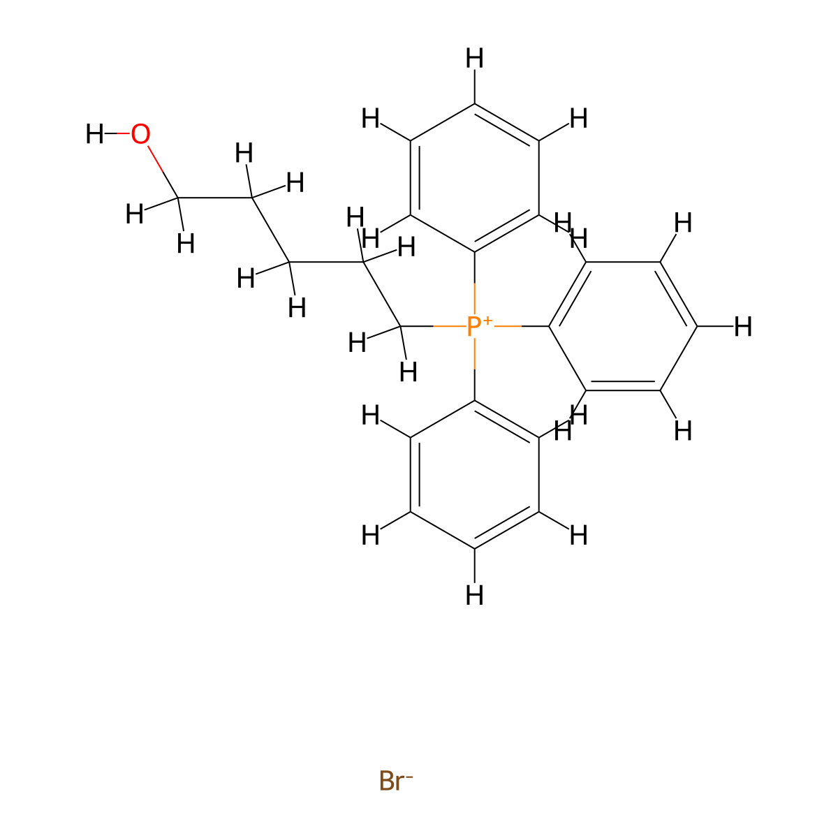 Phosphonium, (5-hydroxypentyl)triphenyl-, bromide molecular structure, CAS 34626-52-3
