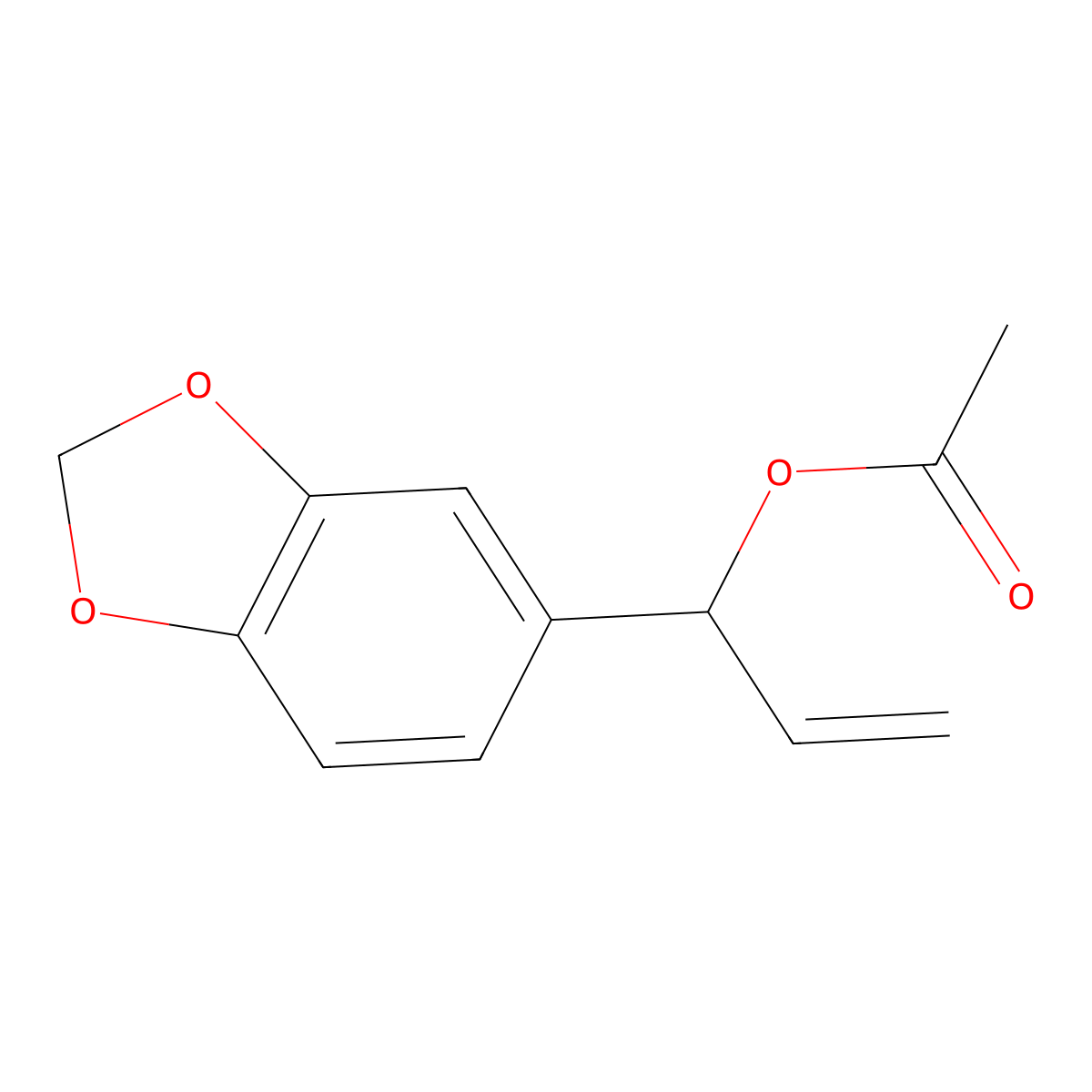 1,3-Benzodioxole-5-methanol, alpha-ethenyl-, 5-acetate molecular structure, CAS 34627-78-6