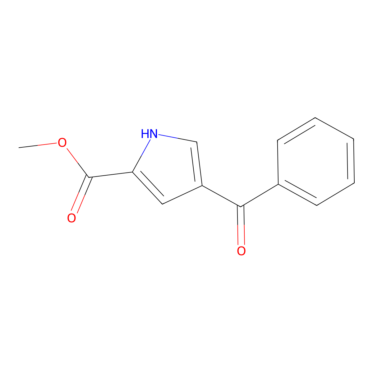 Methyl 4-benzoyl-1H-pyrrole-2-carboxylate molecular structure, CAS 34628-36-9