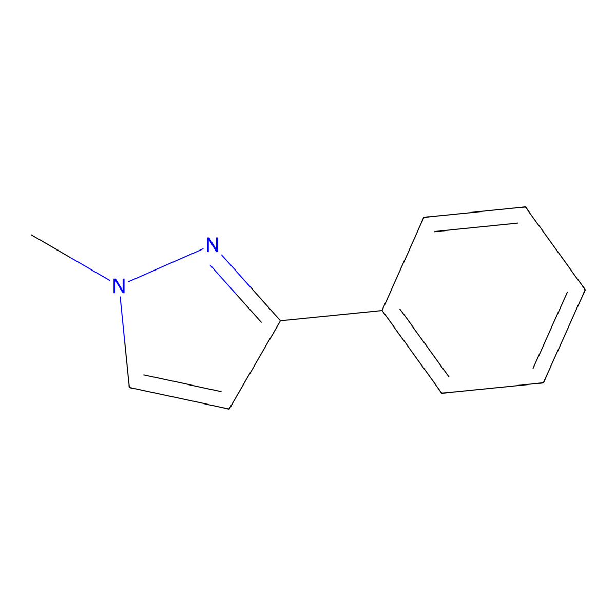 1-Methyl-3-phenyl-1H-pyrazole molecular structure, CAS 3463-26-1