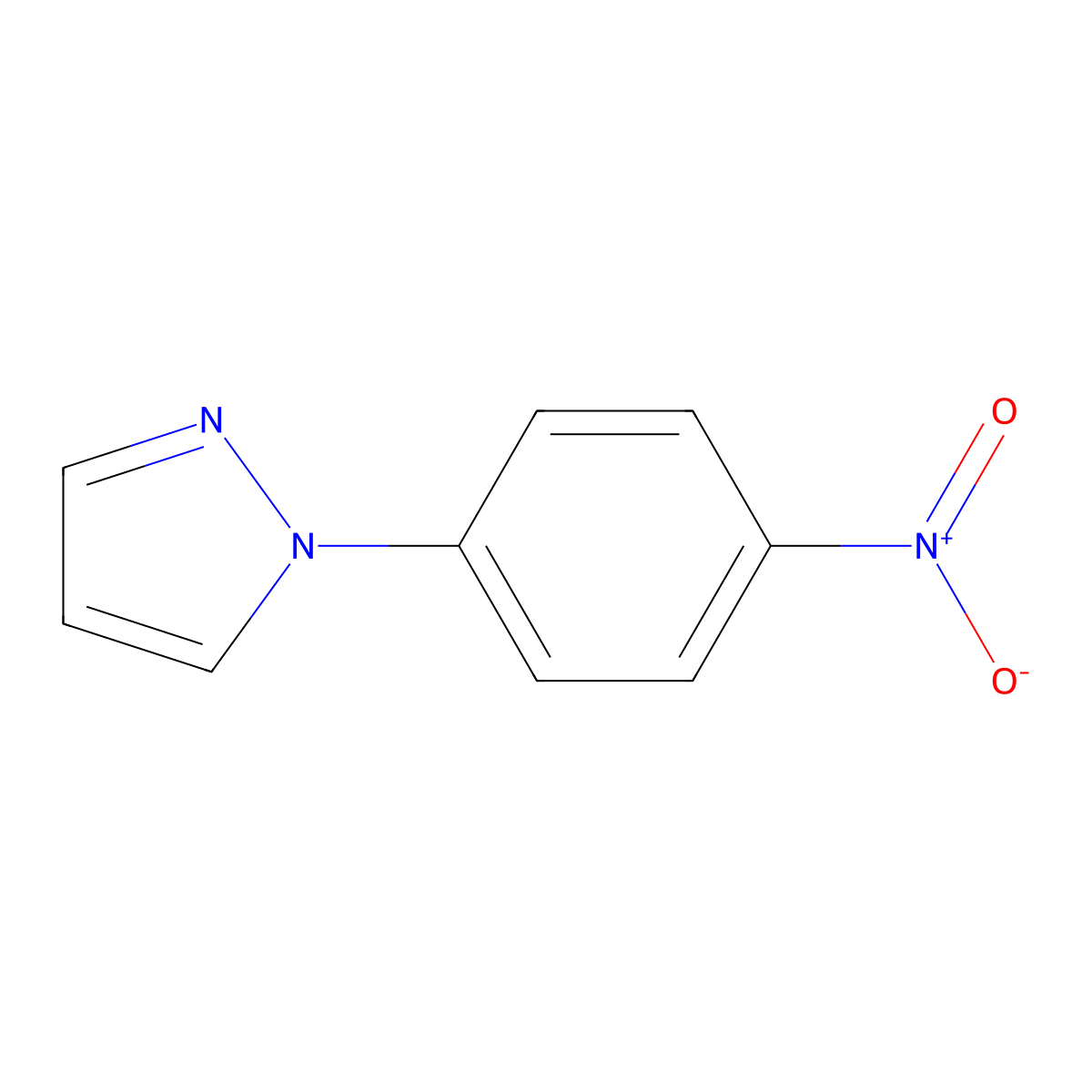 1-(4-Nitrophenyl)-1H-pyrazole molecular structure, CAS 3463-30-7