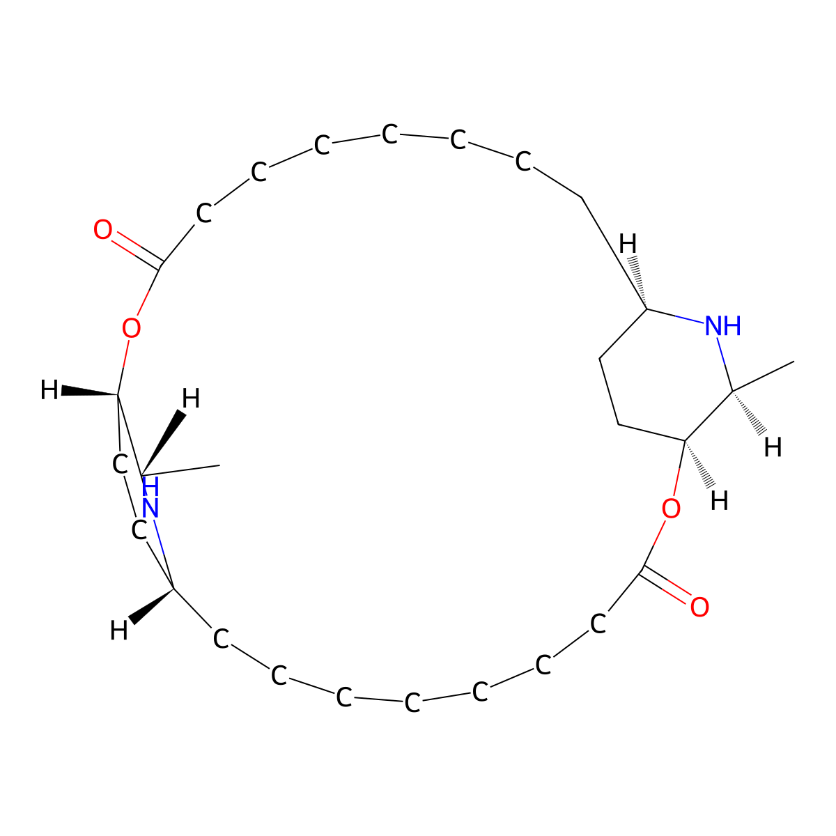 Carpaine molecular structure, CAS 3463-92-1
