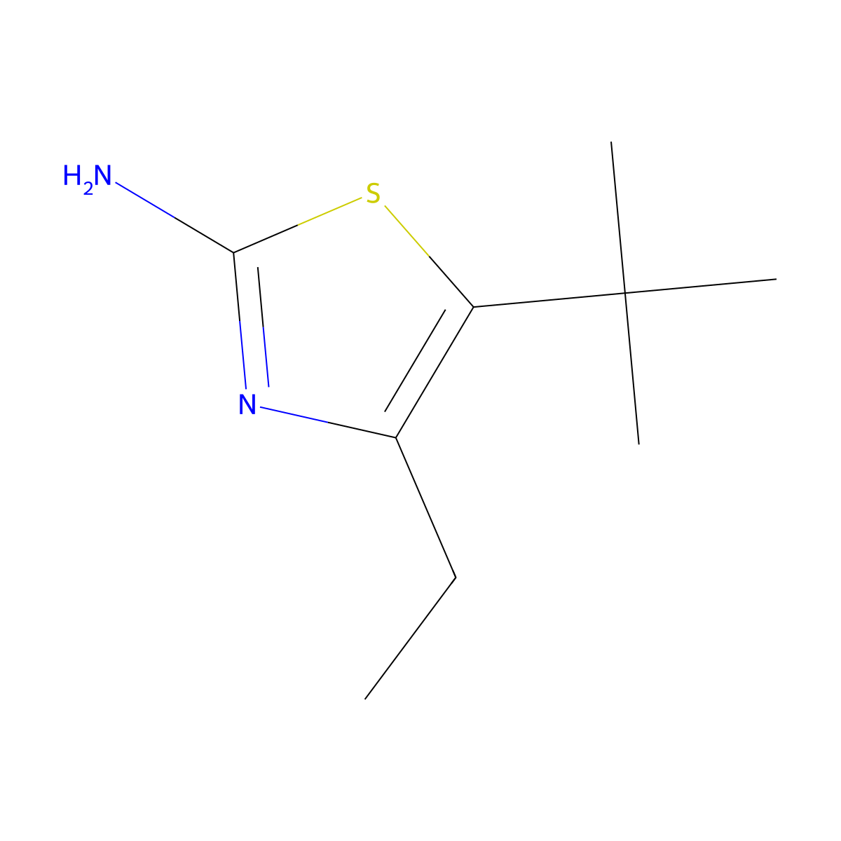 5-Tert-butyl-4-ethyl-1,3-thiazol-2-amine molecular structure, CAS 34631-47-5