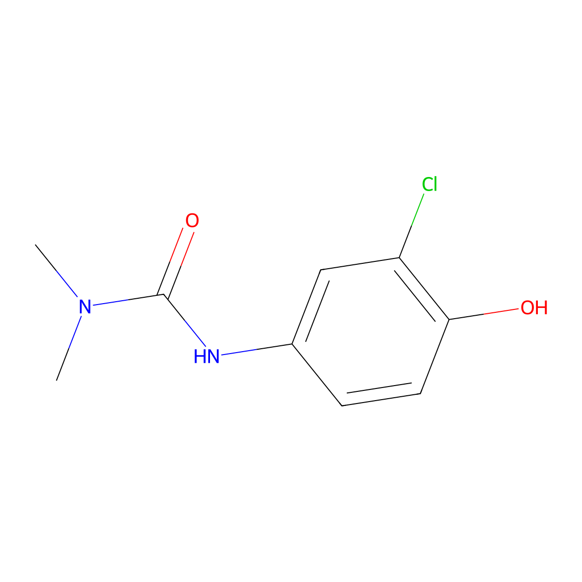 3-(3-Chloro-4-hydroxyphenyl)-1,1-dimethylurea molecular structure, CAS 34637-13-3