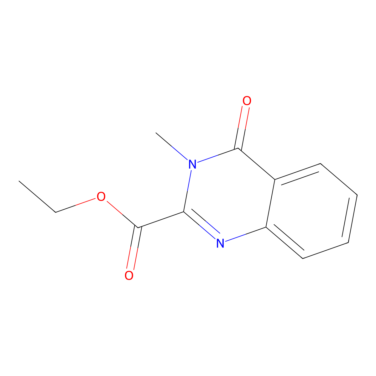 Ethyl 3-methyl-4-oxo-3,4-dihydroquinazoline-2-carboxylate molecular structure, CAS 34637-43-9