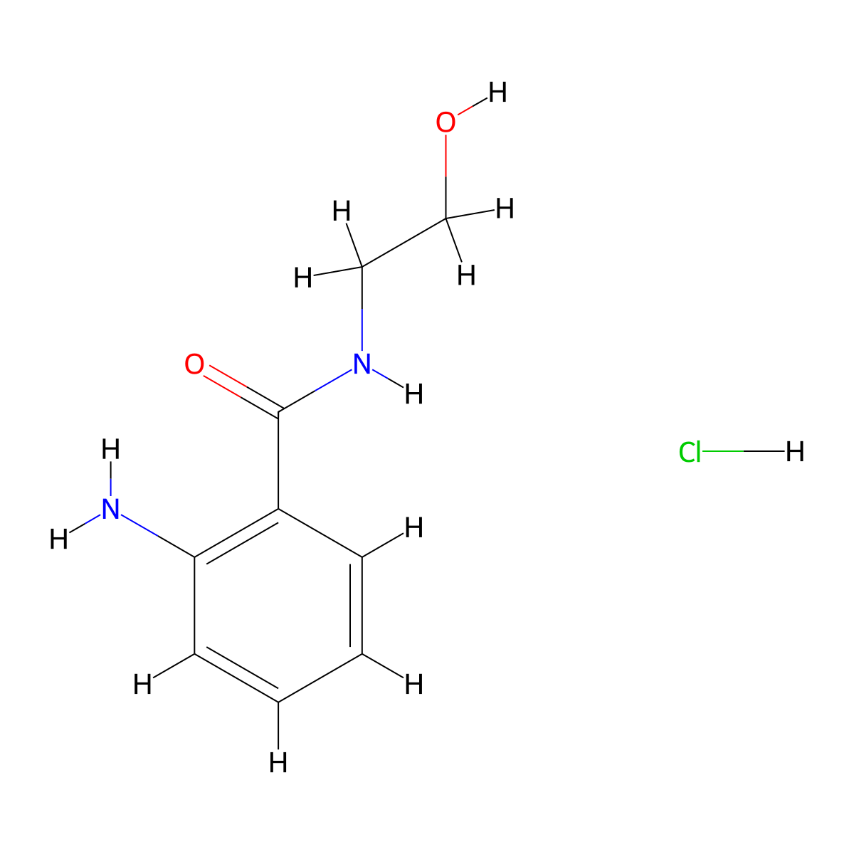 2-amino-N-(2-hydroxyethyl)benzamide hydrochloride molecular structure, CAS 34637-48-4