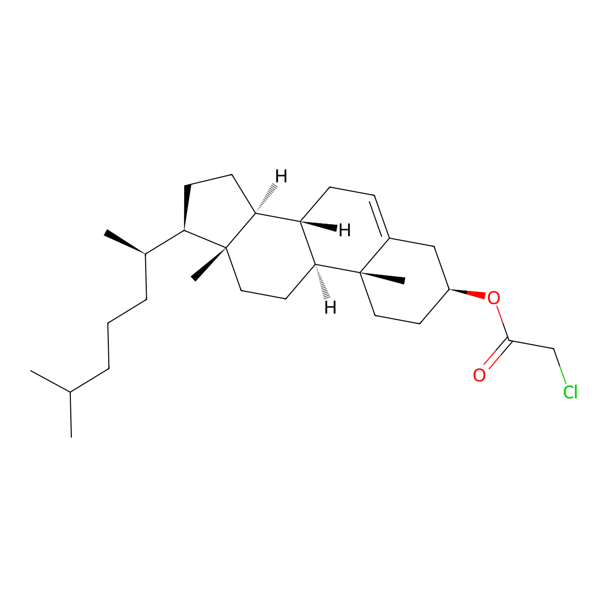 Cholesteryl chloroacetate molecular structure, CAS 3464-50-4