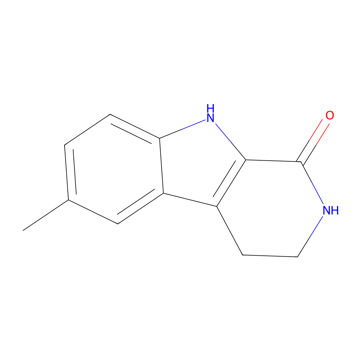 6-methyl-1H,2H,3H,4H,9H-pyrido[3,4-b]indol-1-one molecular structure, CAS 3464-82-2