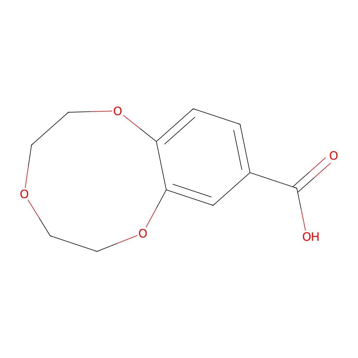 2,3,5,6-Tetrahydrobenzo[b][1,4,7]trioxonine-9-carboxylic acid molecular structure, CAS 346405-40-1