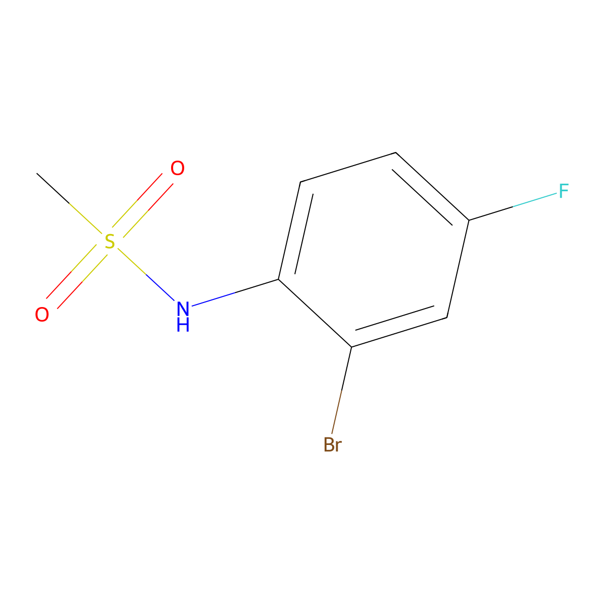N-(2-bromo-4-fluorophenyl)methanesulfonamide molecular structure, CAS 346405-93-4