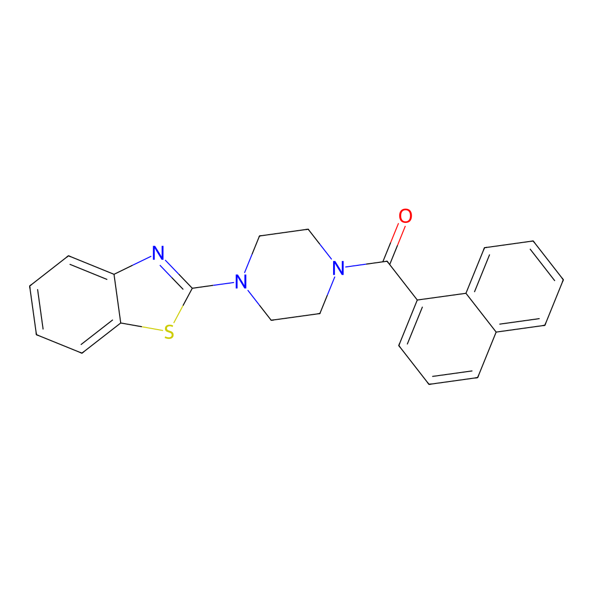(4-(Benzo[d]thiazol-2-yl)piperazin-1-yl)(naphthalen-1-yl)methanone molecular structure, CAS 346409-49-2