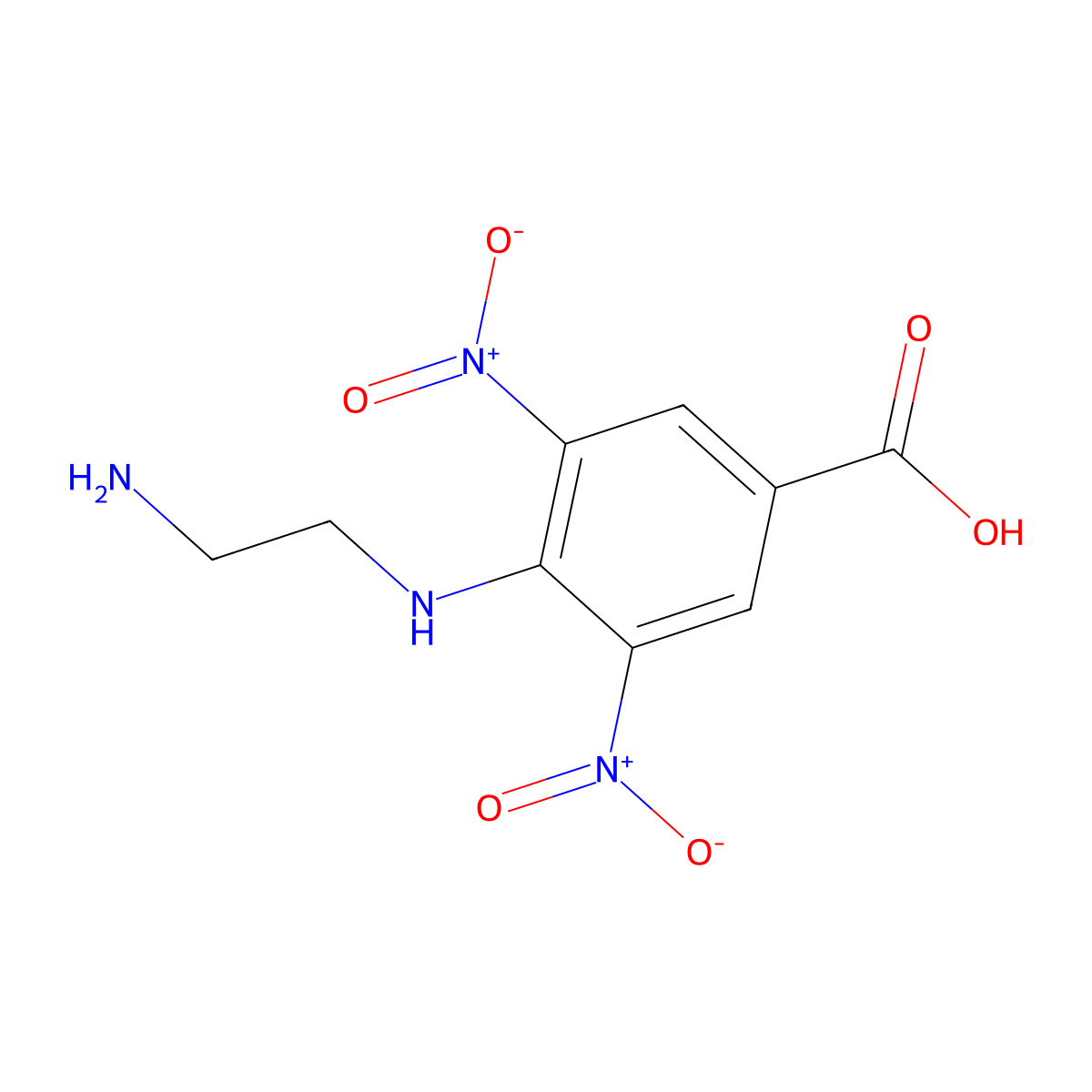 4-[(2-Aminoethyl)amino]-3,5-dinitrobenzoic acid molecular structure, CAS 346411-62-9