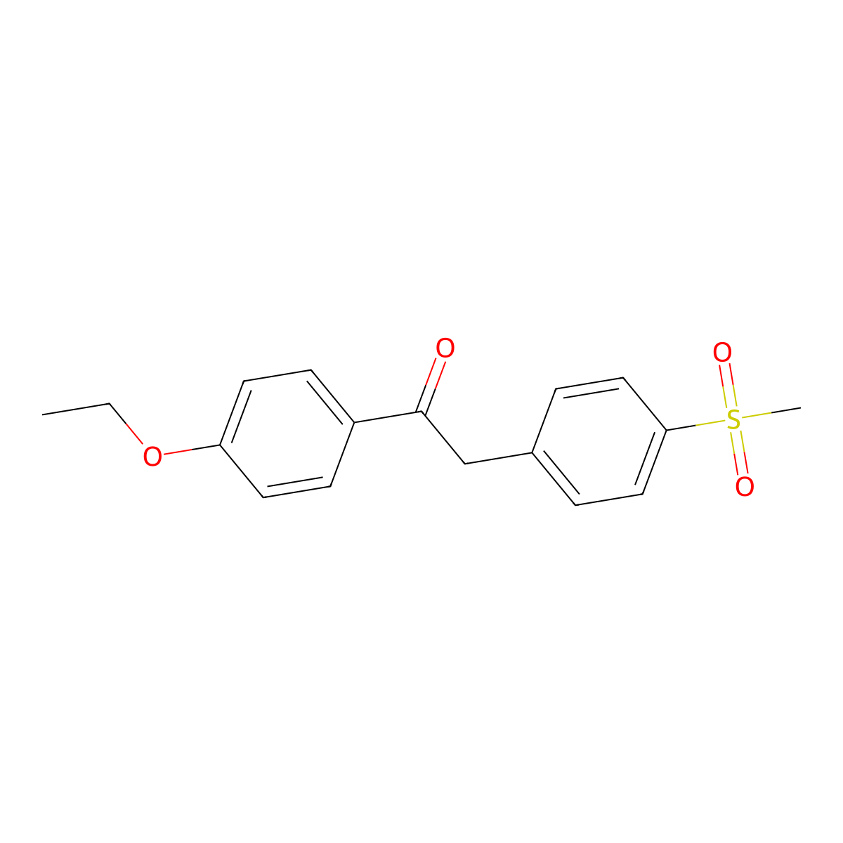 1-(4-Ethoxyphenyl)-2-(4-methylsulfonylphenyl)ethanone molecular structure, CAS 346413-00-1