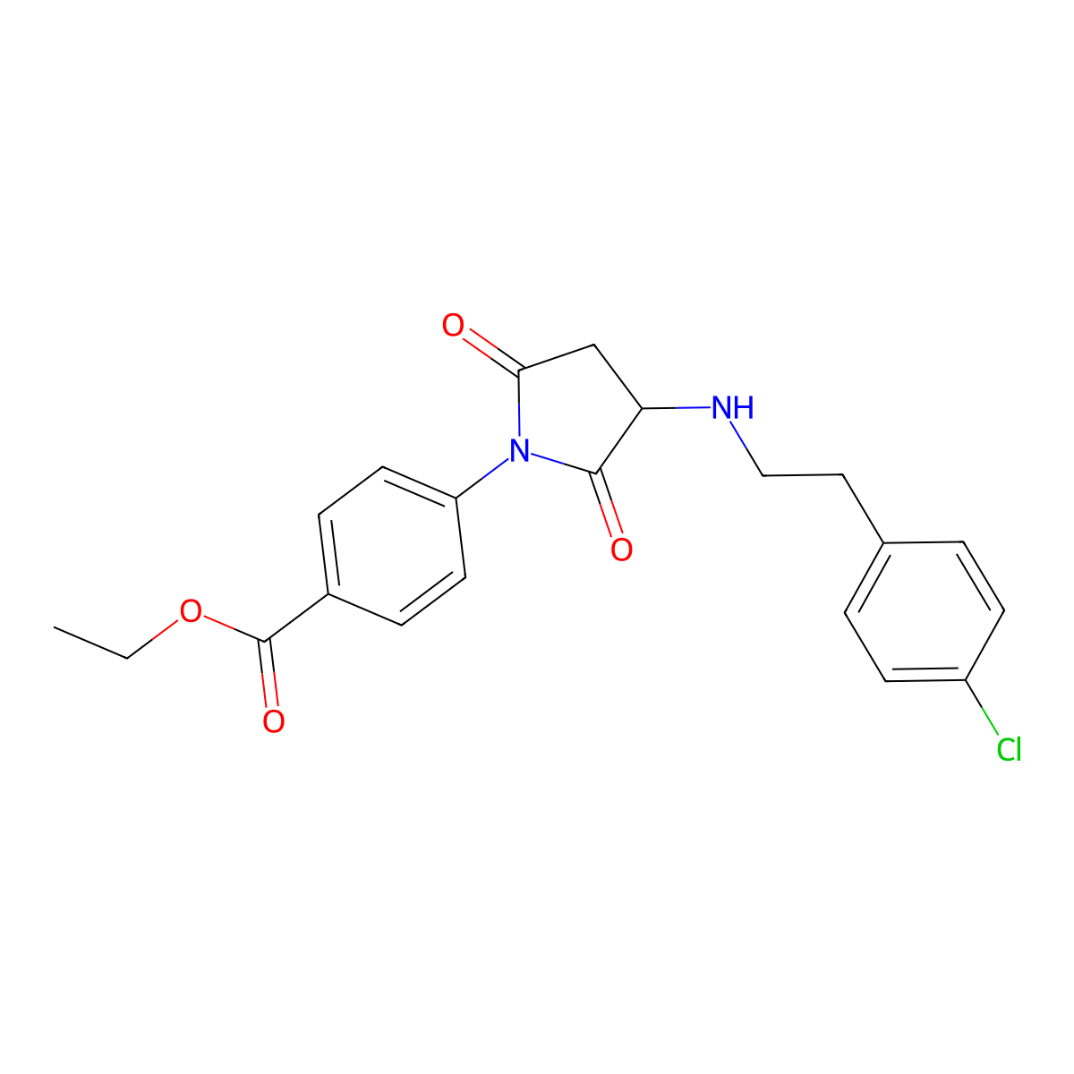 Ethyl 4-(3-{[2-(4-chlorophenyl)ethyl]amino}-2,5-dioxopyrrolidin-1-yl)benzoate molecular structure, CAS 346419-13-4