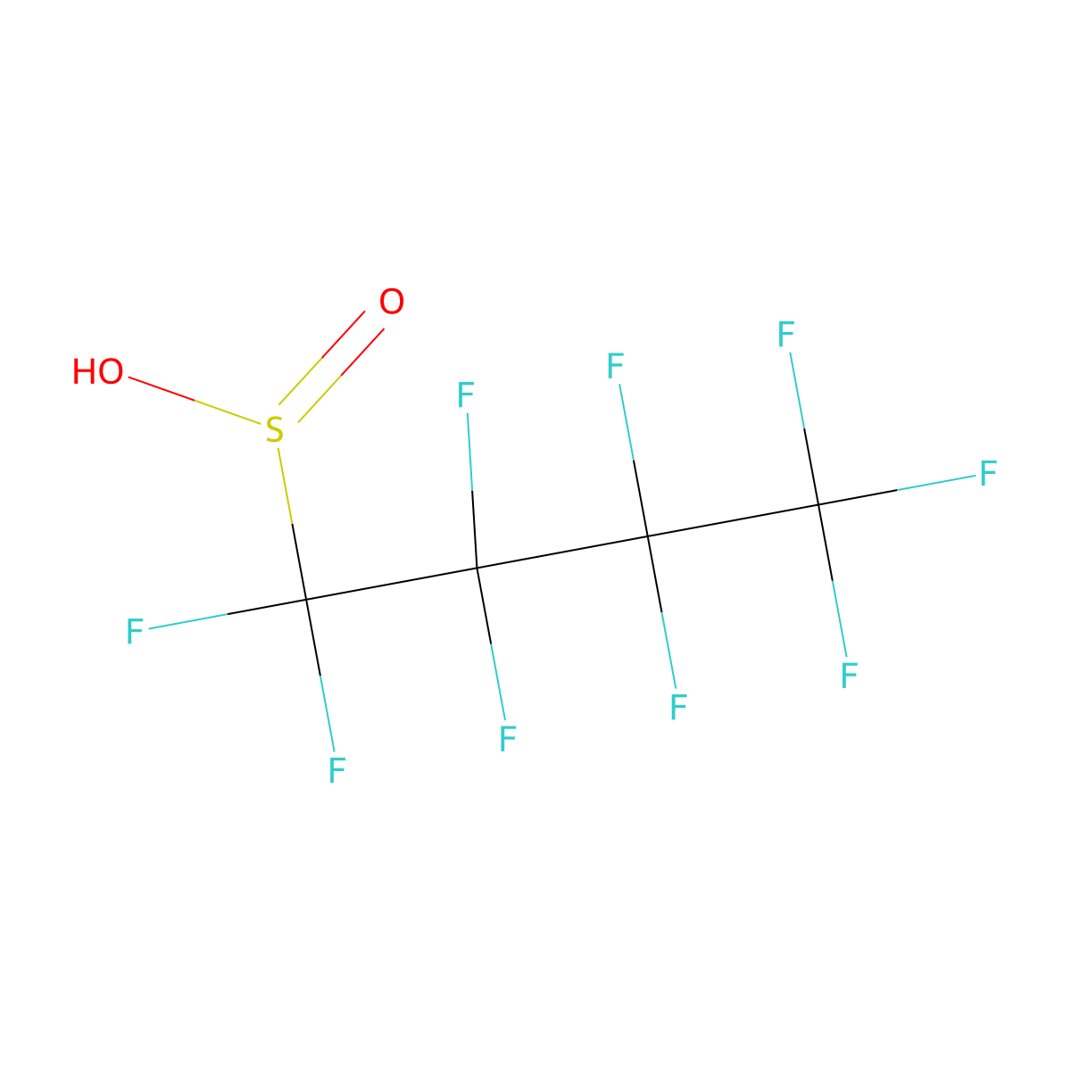 1-Butanesulfinic acid, 1,1,2,2,3,3,4,4,4-nonafluoro- molecular structure, CAS 34642-43-8