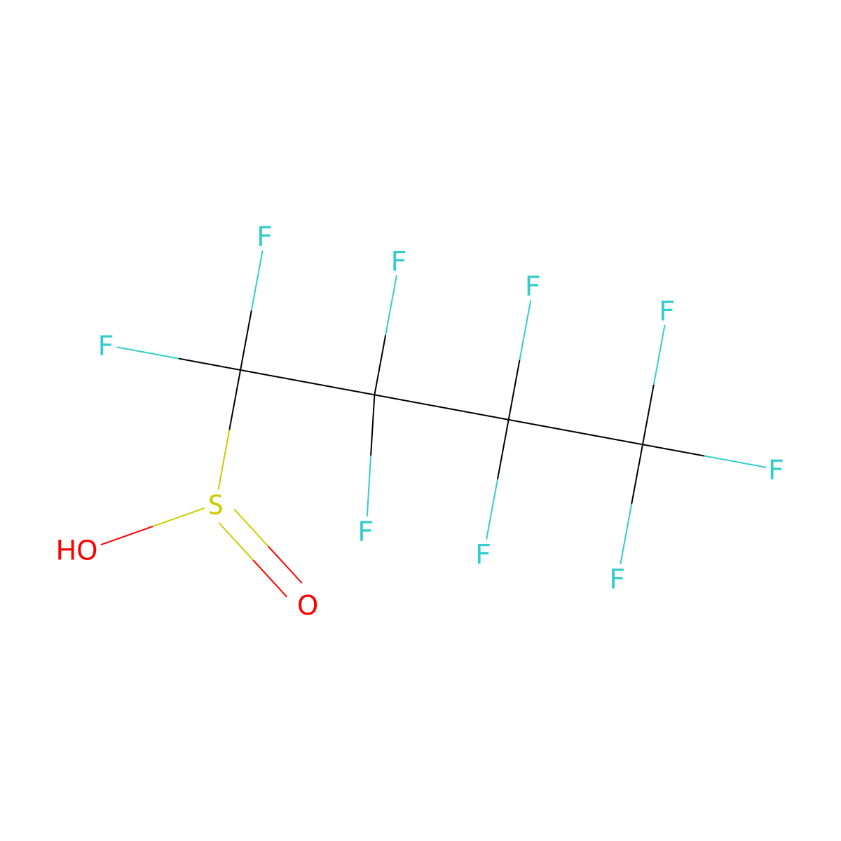 1-Butanesulfinic acid, 1,1,2,2,3,3,4,4,4-nonafluoro- molecular structure, CAS 34642-43-8