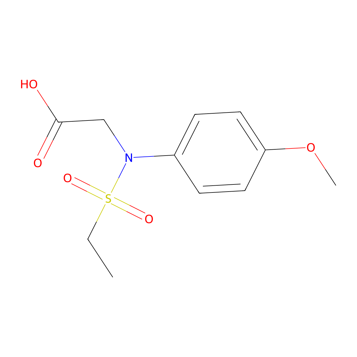 N-(ethylsulfonyl)-N-(4-methoxyphenyl)glycine molecular structure, CAS 346431-37-6
