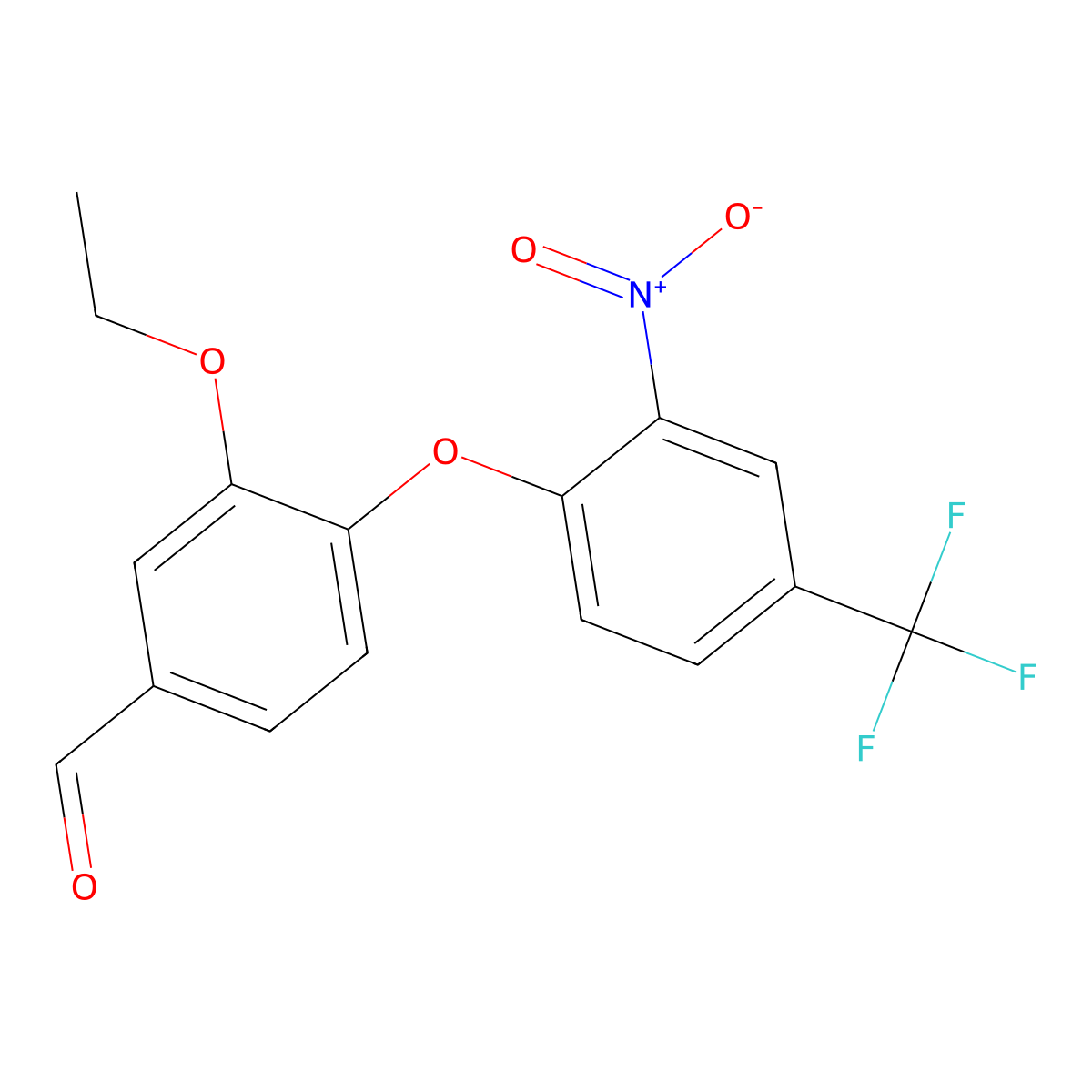 3-Ethoxy-4-[2-nitro-4-(trifluoromethyl)phenoxy]benzaldehyde molecular structure, CAS 346439-53-0