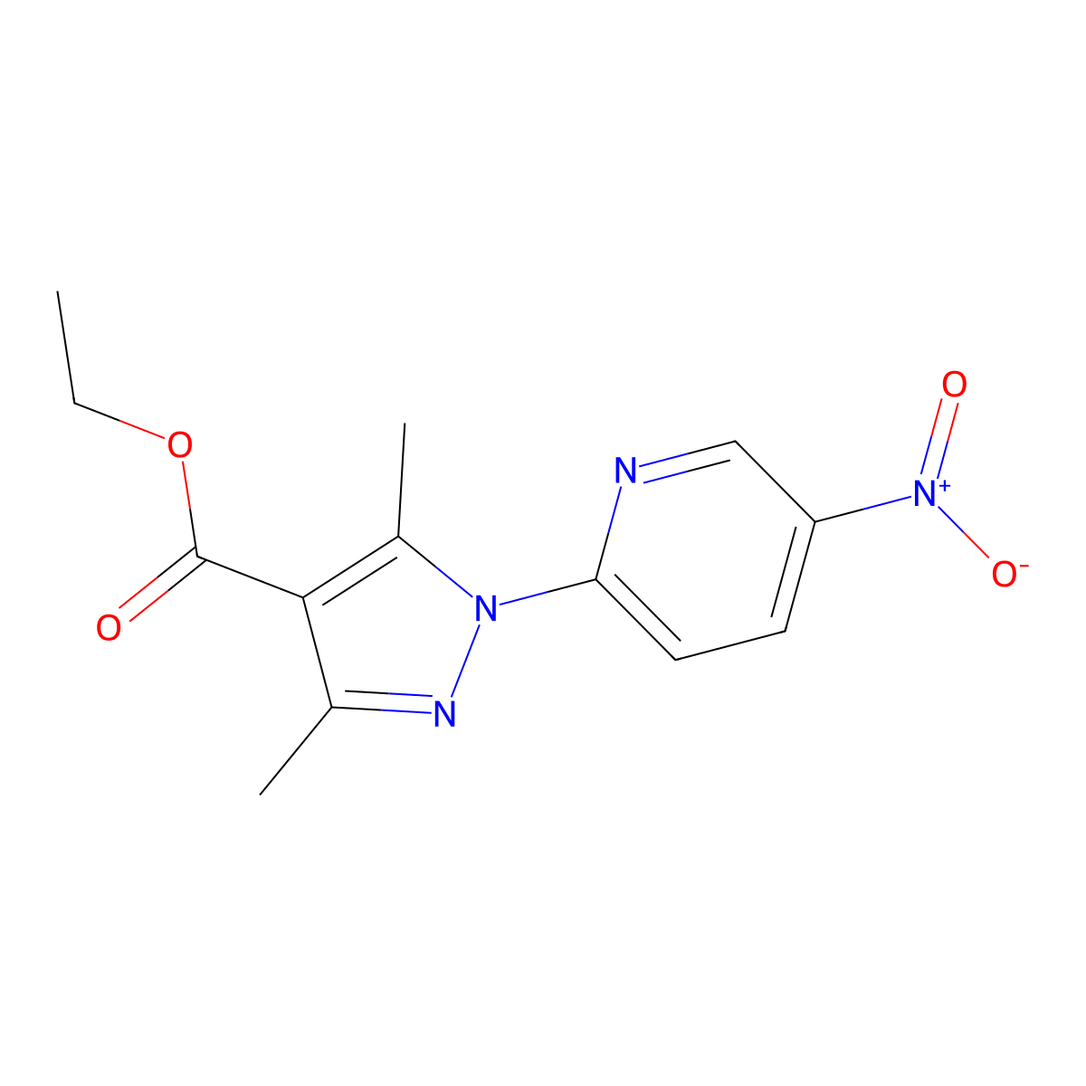 ethyl 3,5-dimethyl-1-(5-nitro-2-pyridinyl)-1H-pyrazole-4-carboxylate molecular structure, CAS 346440-94-6
