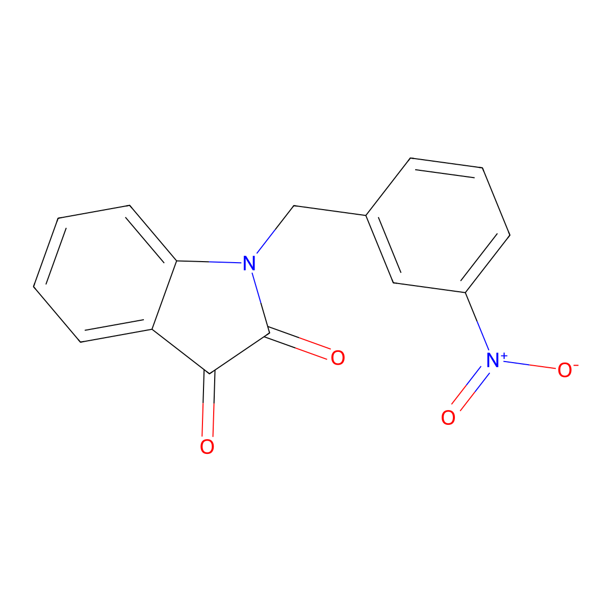 1-(3-nitrobenzyl)-1H-indole-2,3-dione molecular structure, CAS 346442-46-4