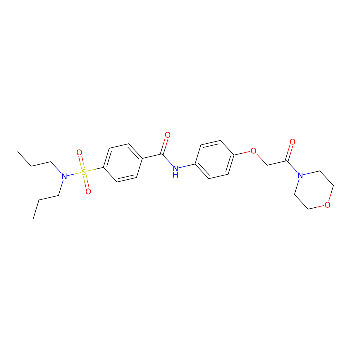 4-(dipropylsulfamoyl)-N-[4-(2-morpholin-4-yl-2-oxoethoxy)phenyl]benzamide molecular structure, CAS 346442-83-9
