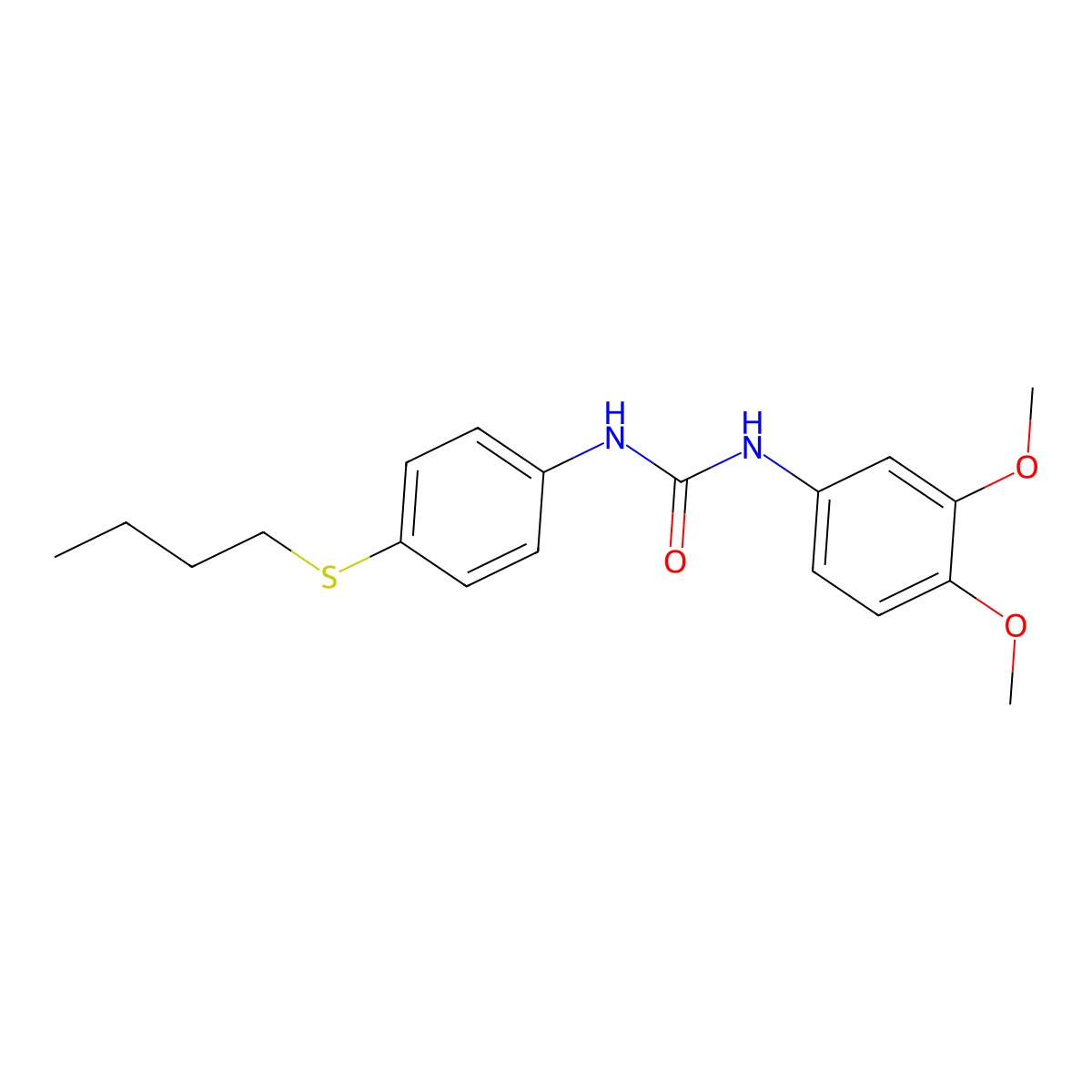 1-(4-Butylsulfanylphenyl)-3-(3,4-dimethoxyphenyl)urea molecular structure, CAS 346442-93-1
