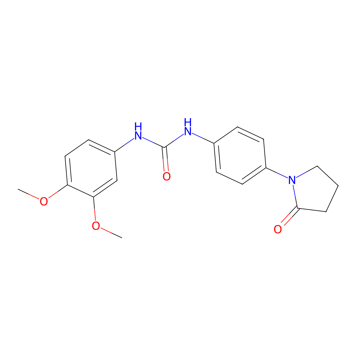 1-(3,4-Dimethoxyphenyl)-3-[4-(2-oxopyrrolidin-1-yl)phenyl]urea molecular structure, CAS 346443-05-8