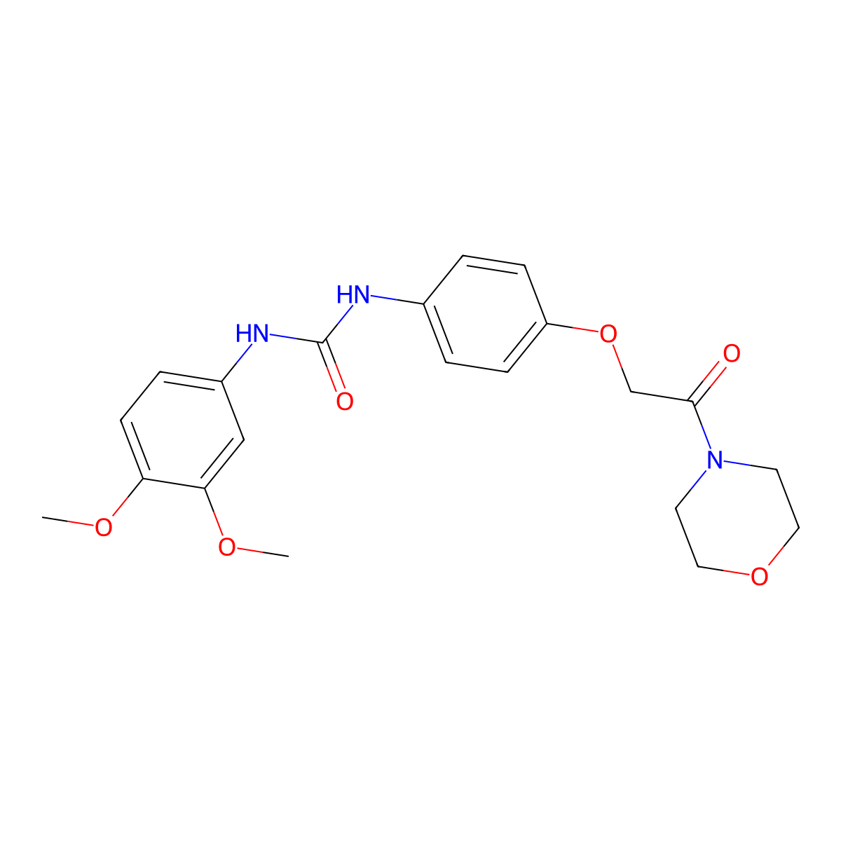 1-(3,4-Dimethoxyphenyl)-3-[4-(2-morpholin-4-yl-2-oxoethoxy)phenyl]urea molecular structure, CAS 346443-14-9