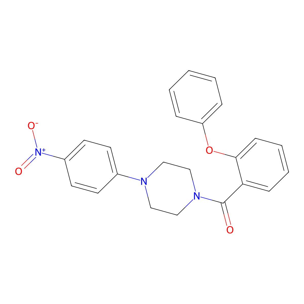 [4-(4-Nitrophenyl)piperazin-1-yl]-(2-phenoxyphenyl)methanone molecular structure, CAS 346443-53-6