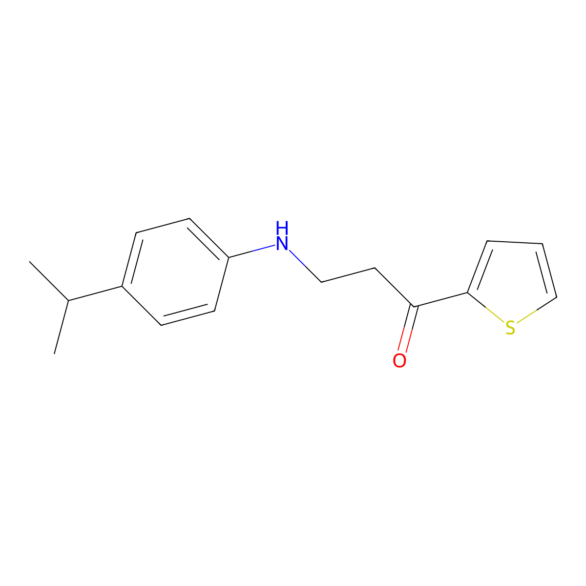 3-(4-Isopropylanilino)-1-(2-thienyl)-1-propanone molecular structure, CAS 346445-29-2