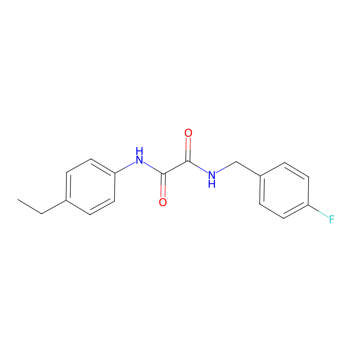 N'-(4-ethylphenyl)-N-[(4-fluorophenyl)methyl]oxamide molecular structure, CAS 346445-51-0