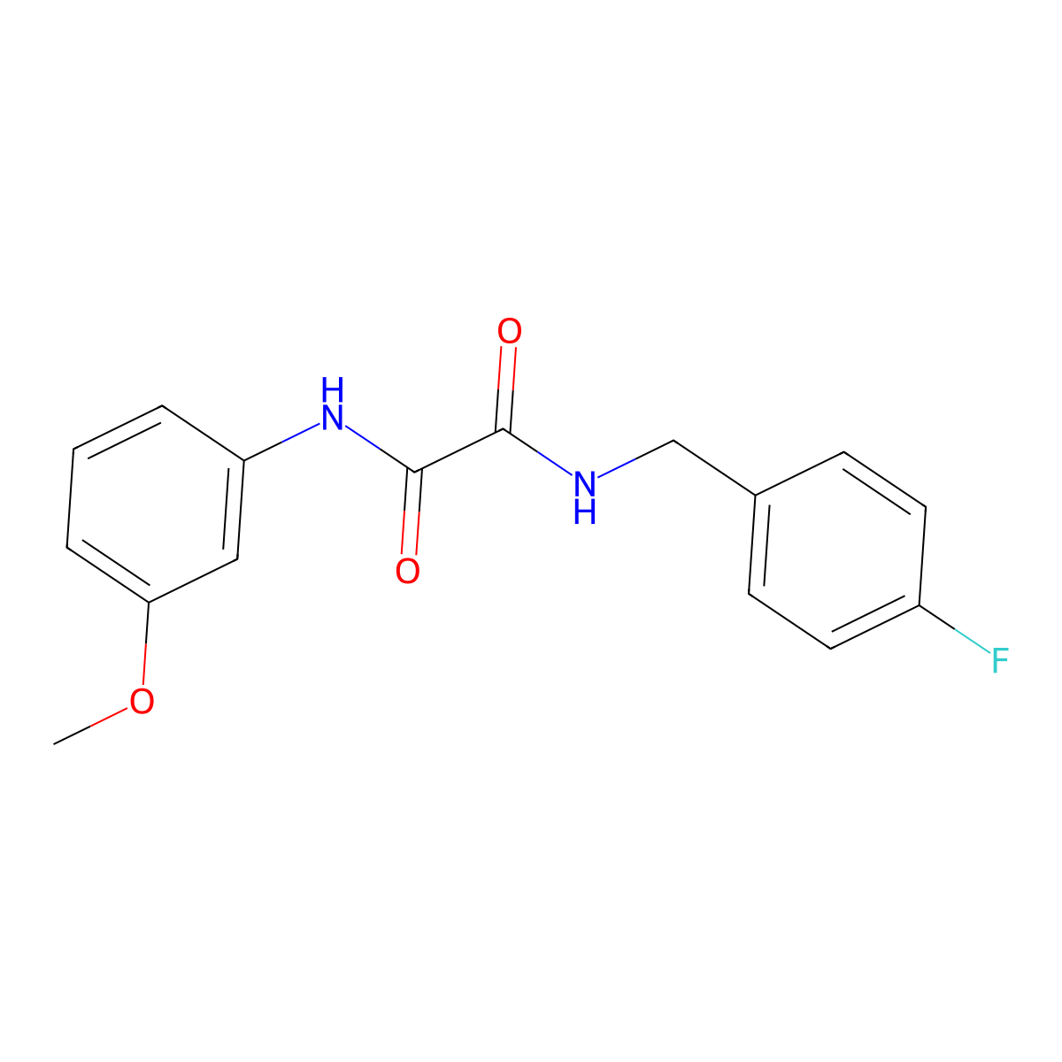 N-[(4-fluorophenyl)methyl]-N'-(3-methoxyphenyl)oxamide molecular structure, CAS 346445-87-2
