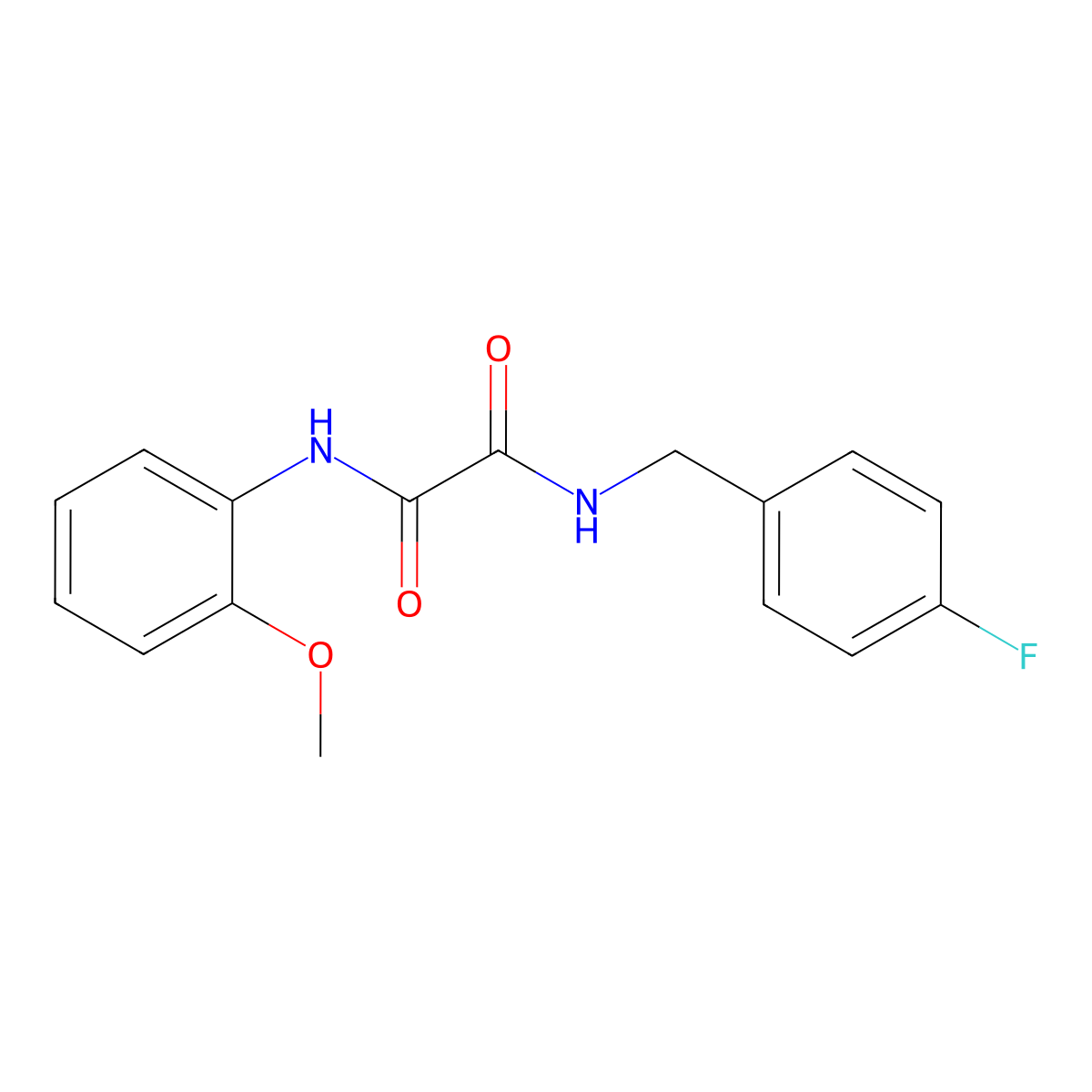N-(4-fluorobenzyl)-N'-(2-methoxyphenyl)ethanediamide molecular structure, CAS 346445-88-3