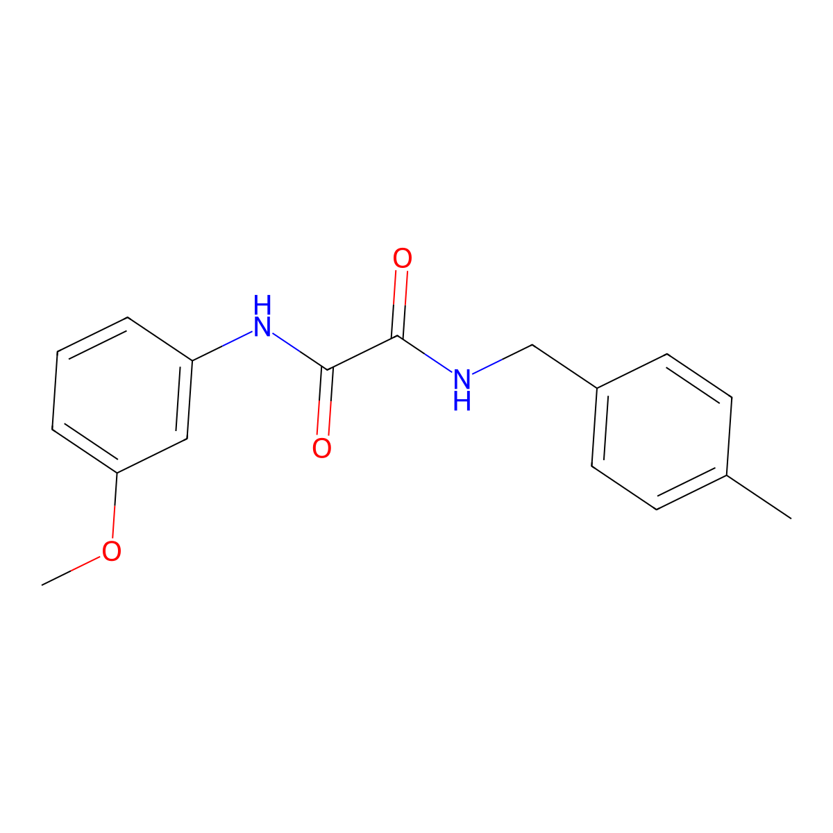 N-(3-methoxyphenyl)-N'-(4-methylbenzyl)ethanediamide molecular structure, CAS 346445-89-4