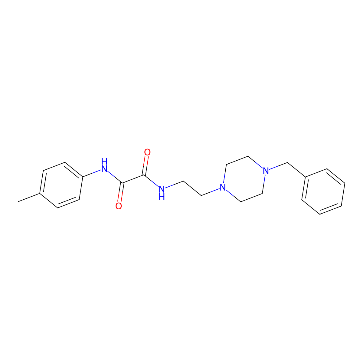 N-[2-(4-benzylpiperazin-1-yl)ethyl]-N'-(4-methylphenyl)oxamide molecular structure, CAS 346446-08-0