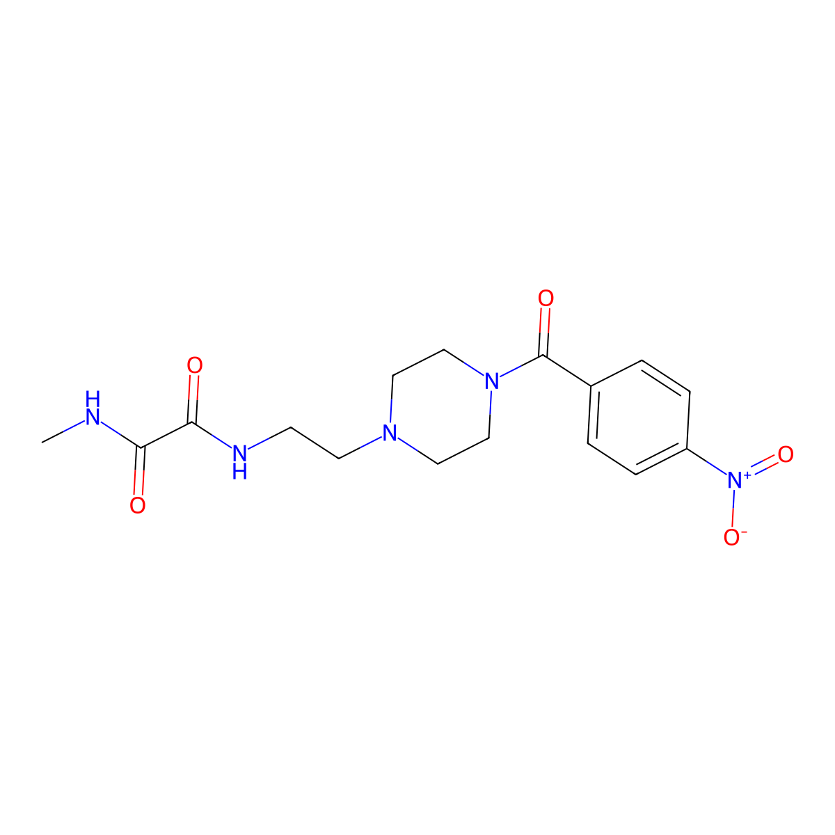 N-methyl-N'-[2-[4-(4-nitrobenzoyl)piperazin-1-yl]ethyl]oxamide molecular structure, CAS 346446-11-5