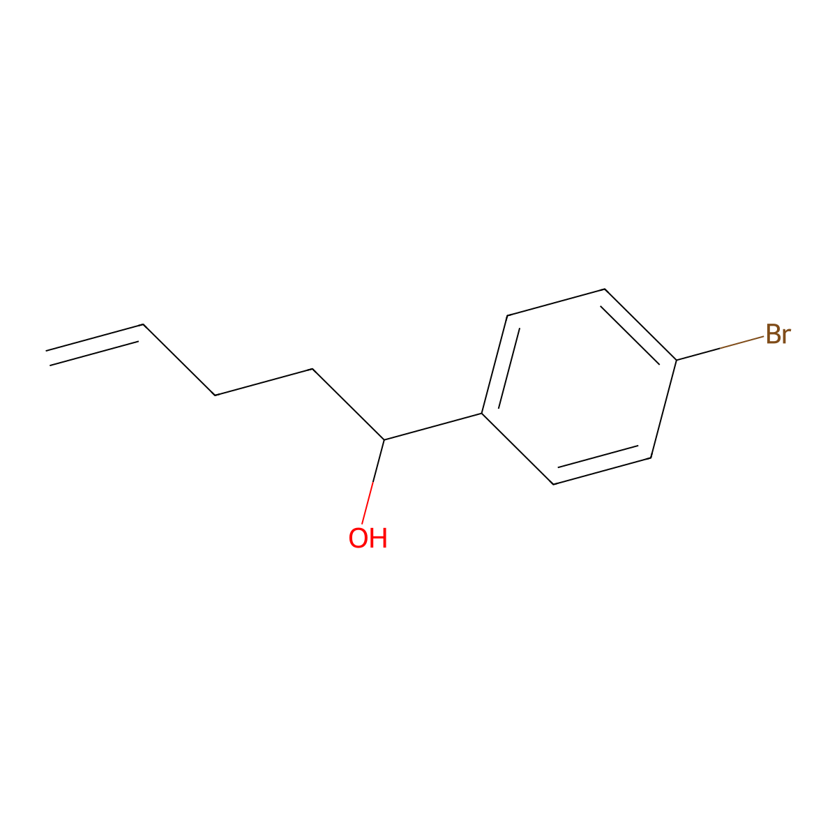 1-(4-Bromophenyl)pent-4-en-1-ol molecular structure, CAS 346446-95-5
