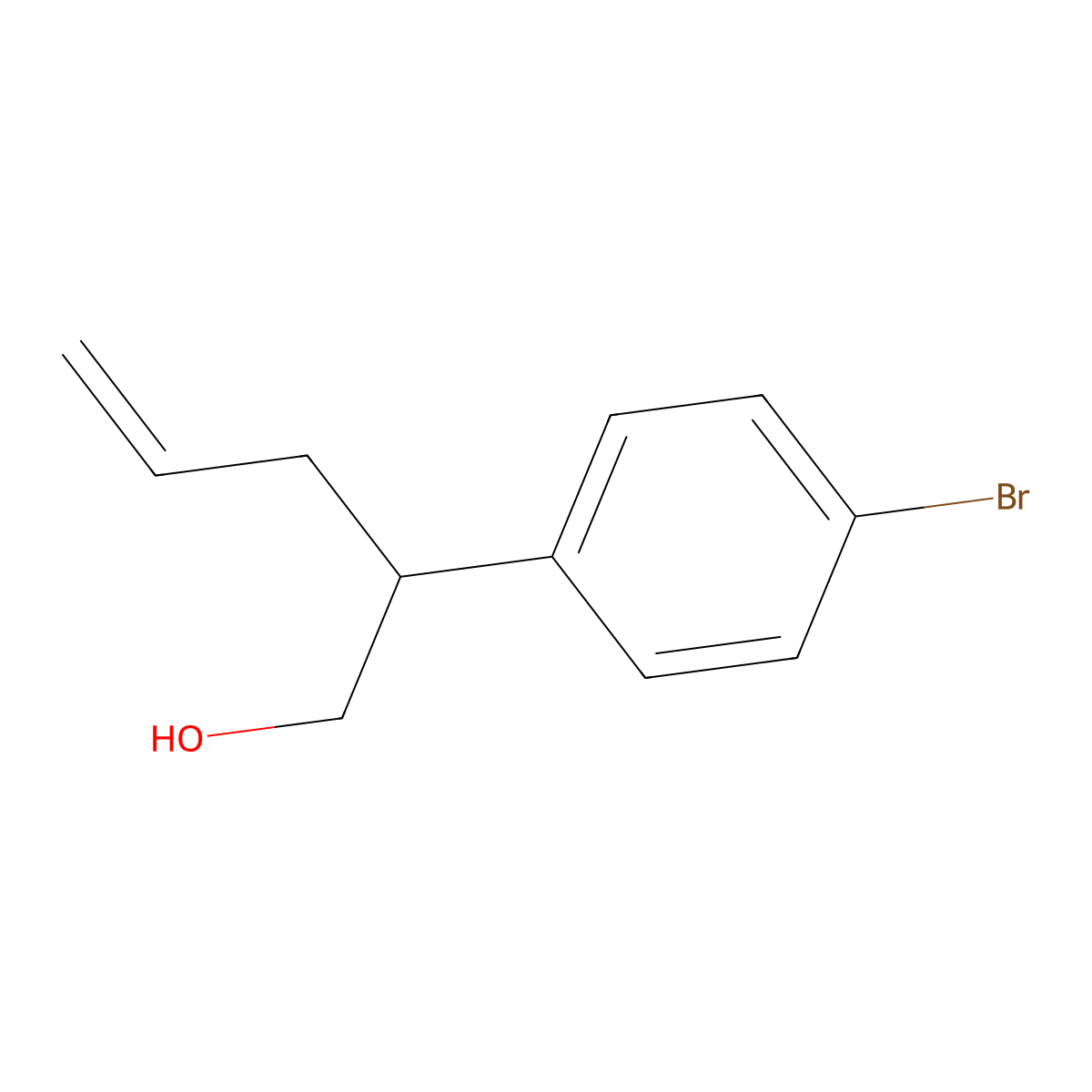 2-(4-Bromophenyl)pent-4-en-1-ol molecular structure, CAS 346446-98-8