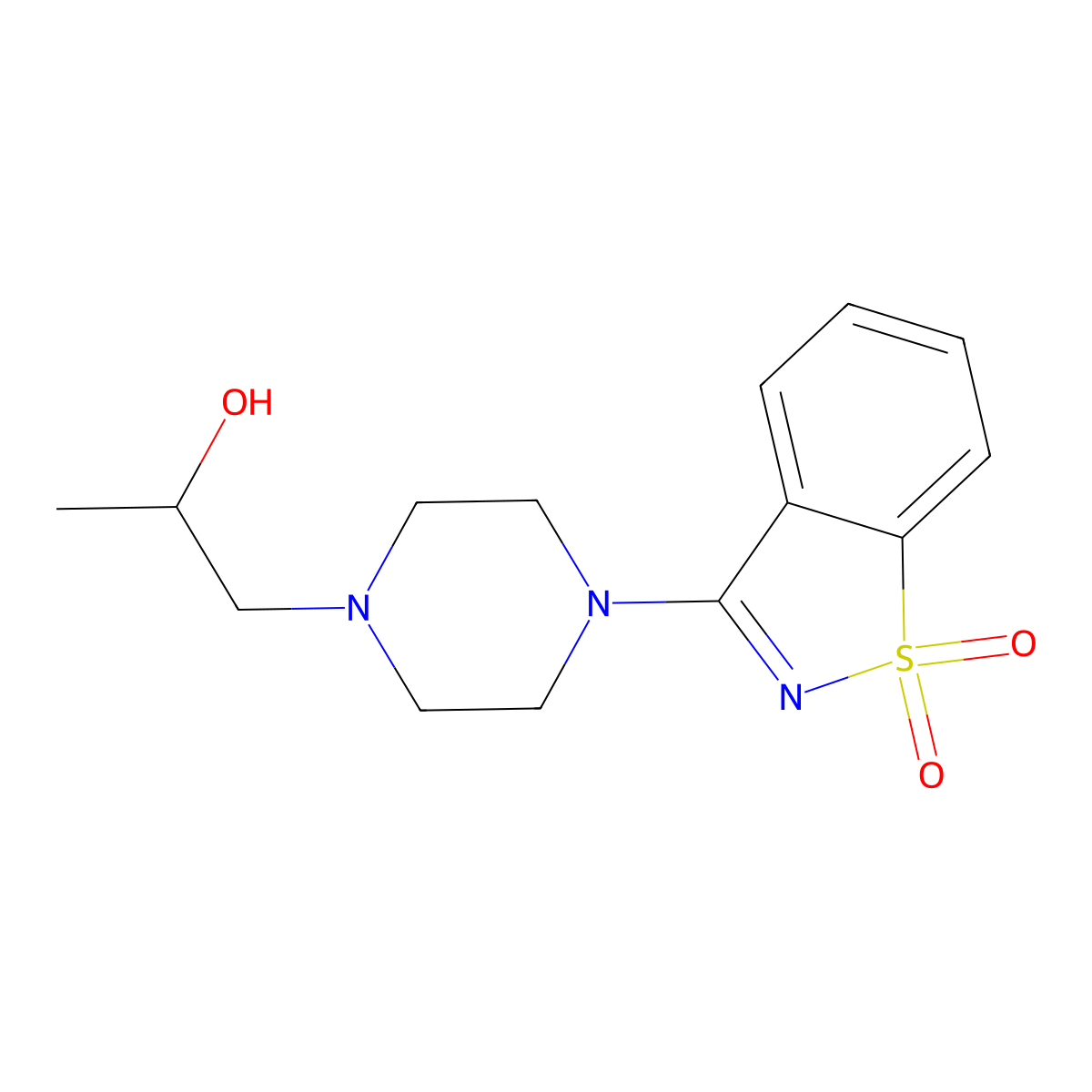 1-[4-(1,1-Dioxido-1,2-benzisothiazol-3-yl)piperazin-1-yl]propan-2-ol molecular structure, CAS 346448-88-2
