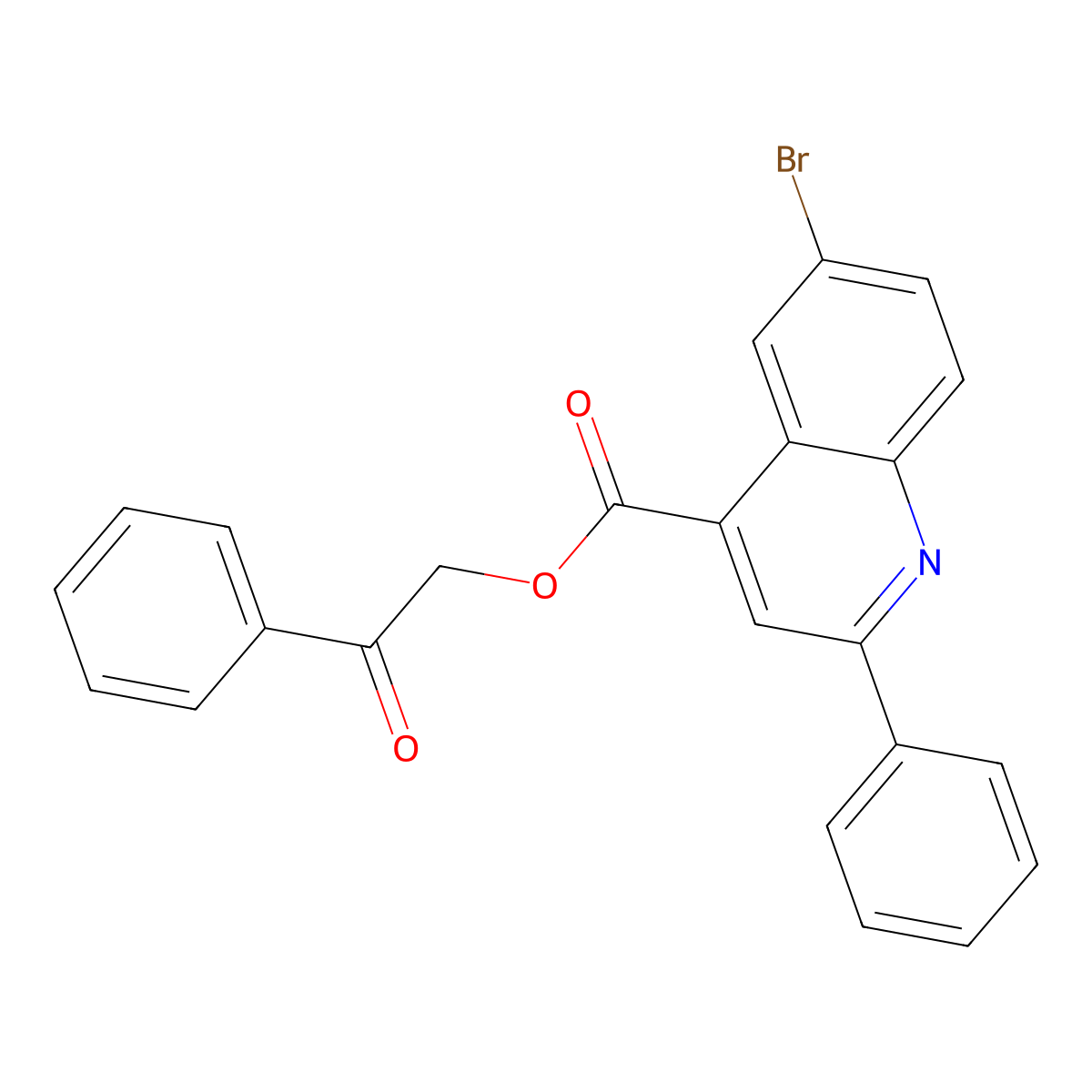 Phenacyl 6-bromo-2-phenylquinoline-4-carboxylate molecular structure, CAS 346449-08-9