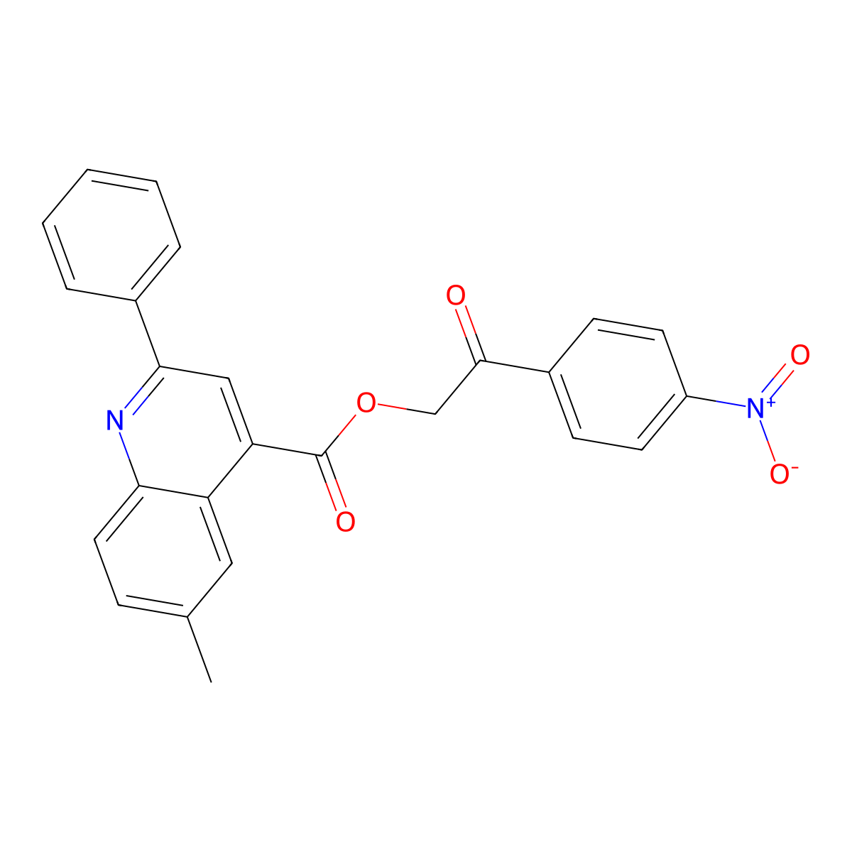 2-(4-Nitrophenyl)-2-oxoethyl 6-methyl-2-phenylquinoline-4-carboxylate molecular structure, CAS 346449-17-0