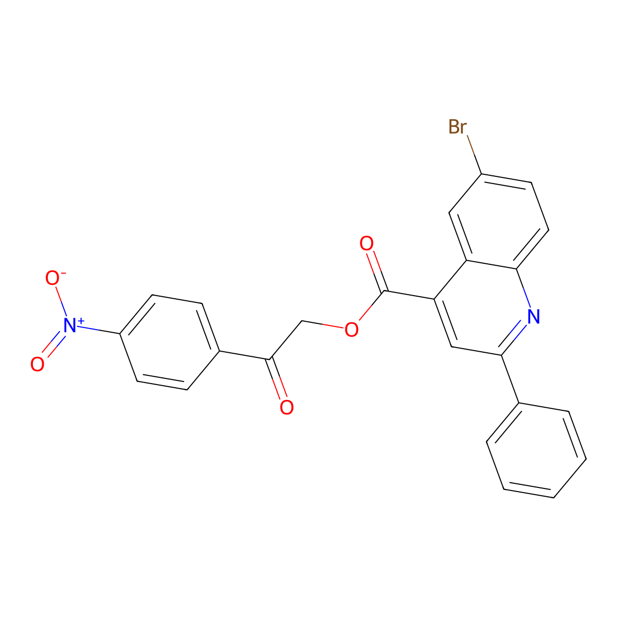 2-(4-Nitrophenyl)-2-oxoethyl 6-bromo-2-phenylquinoline-4-carboxylate molecular structure, CAS 346449-18-1